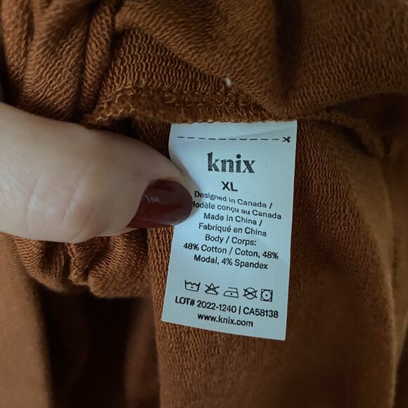 Knix Good To Go Oversized Half Zipper Hoodie in Caramel Brown Size XL - Picture 6 of 10